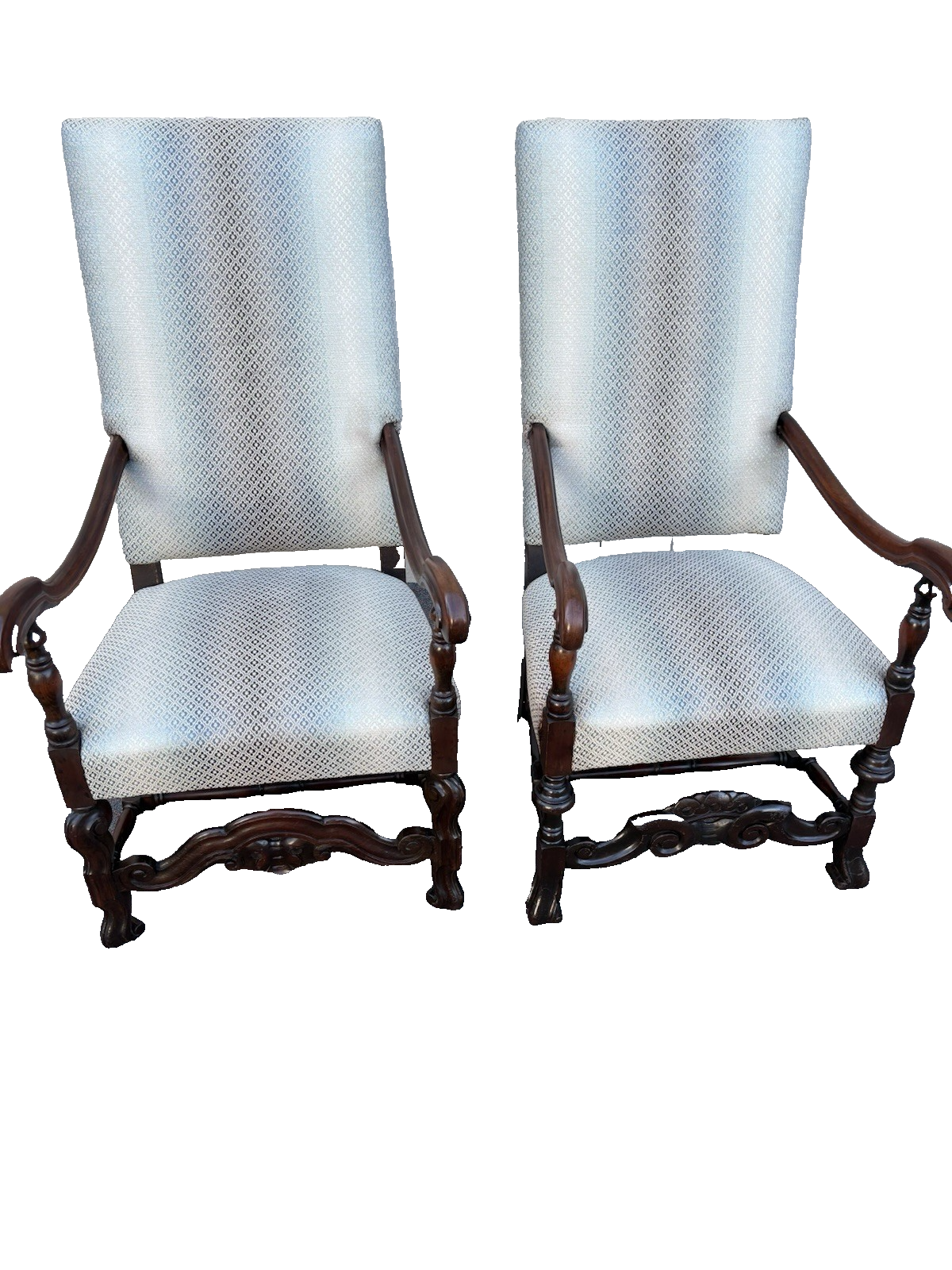 66083 PAIR Antique Throne Armchair Chair s