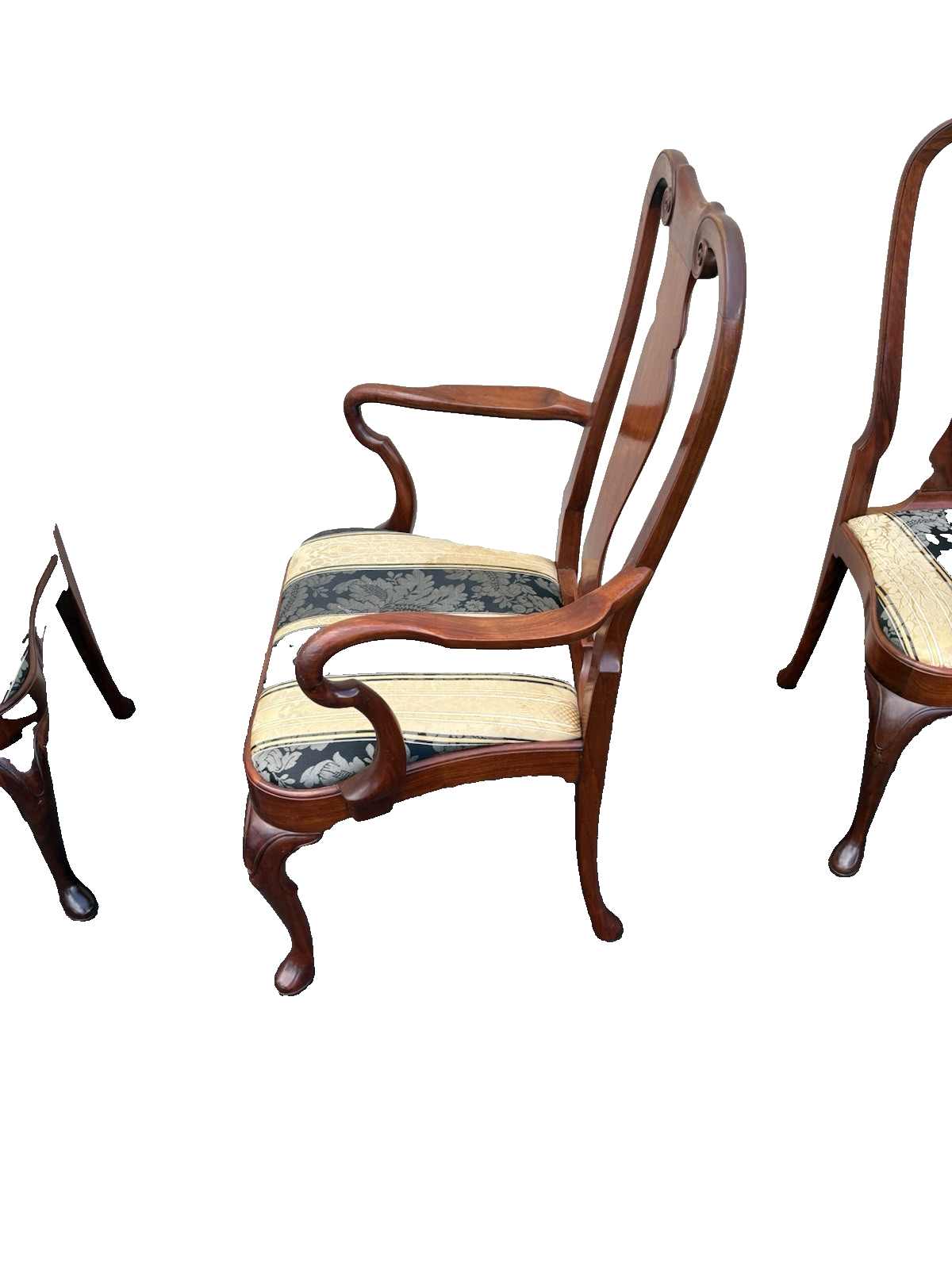66643  Set of 6 Solid Mahogany Queen Anne Dining Chair s