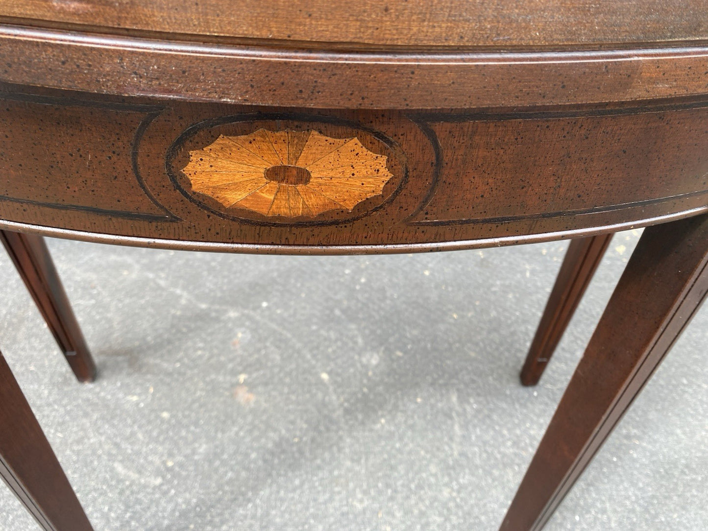 66483   Inlaid Mahogany Flip Top Game Table Stand