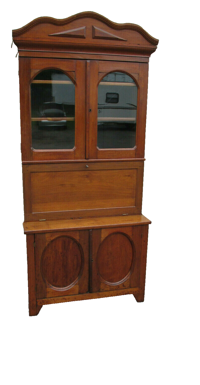 62385   Antique Victorian 2 pc Secretary Desk w/ Bookcase Top