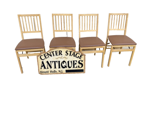 65477 Set of 4 Maple FOLD UP FOLDING Chair s Chairs