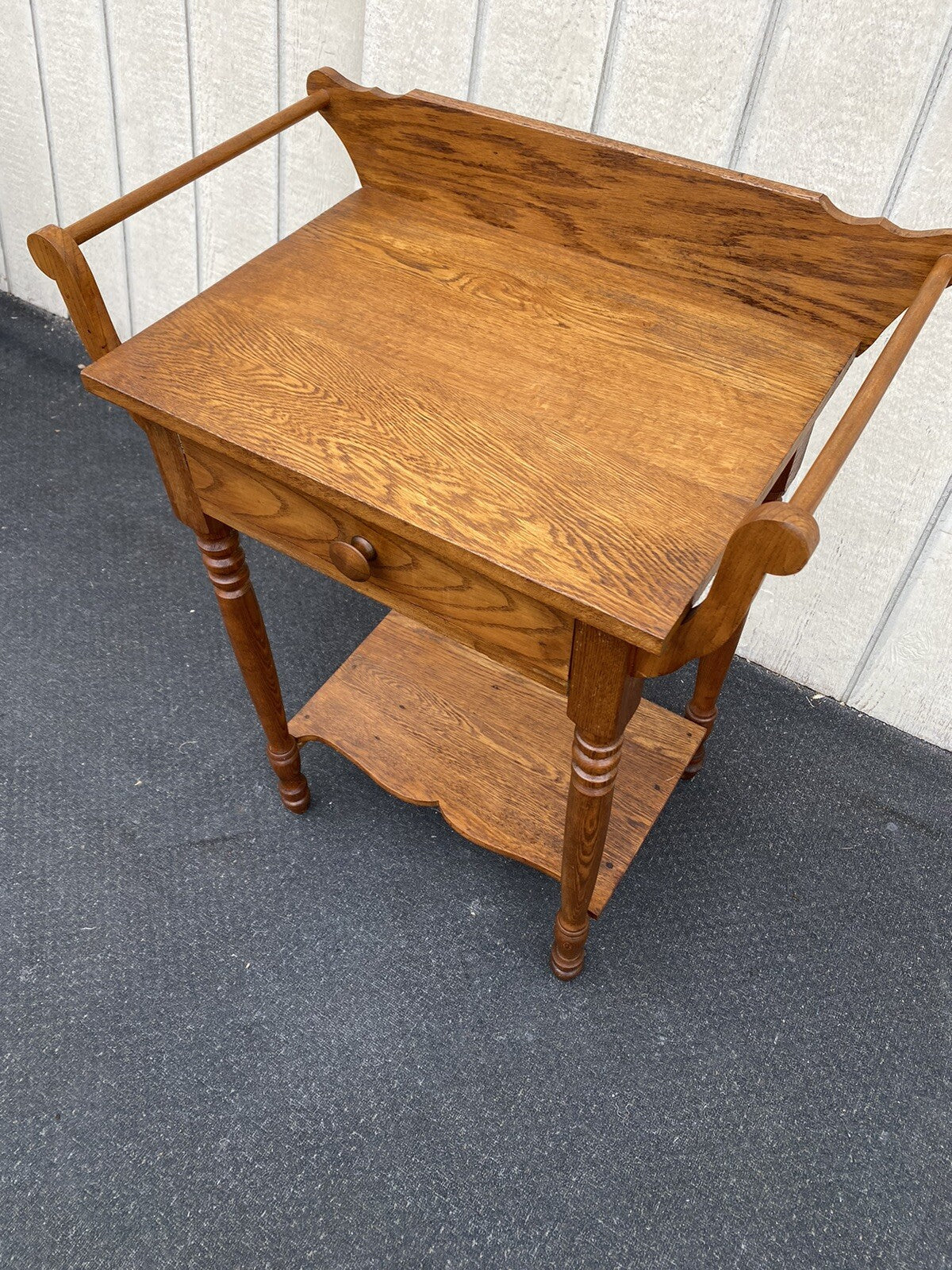 66326 Antique Oak Nightstand End Table Stand