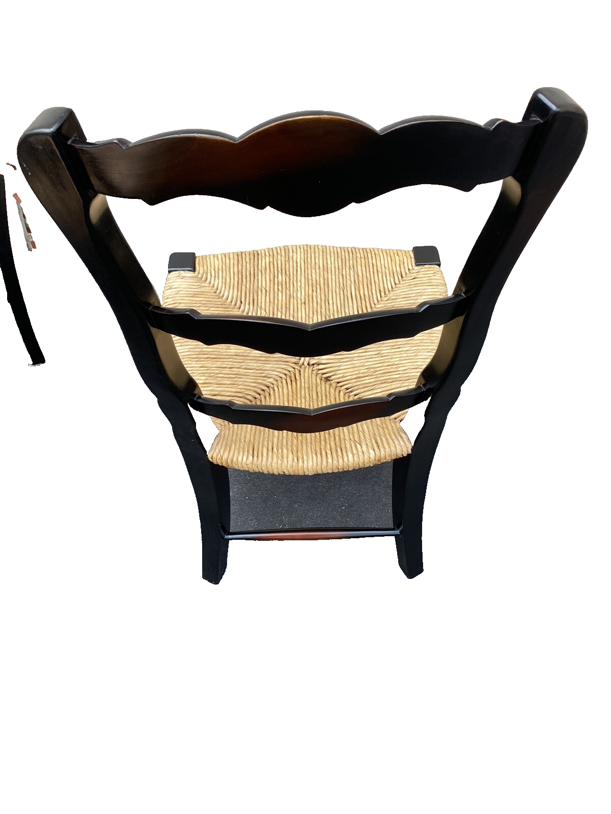 65624 Set of 4 Ebony Rush Seat Dining Chairs Chair s