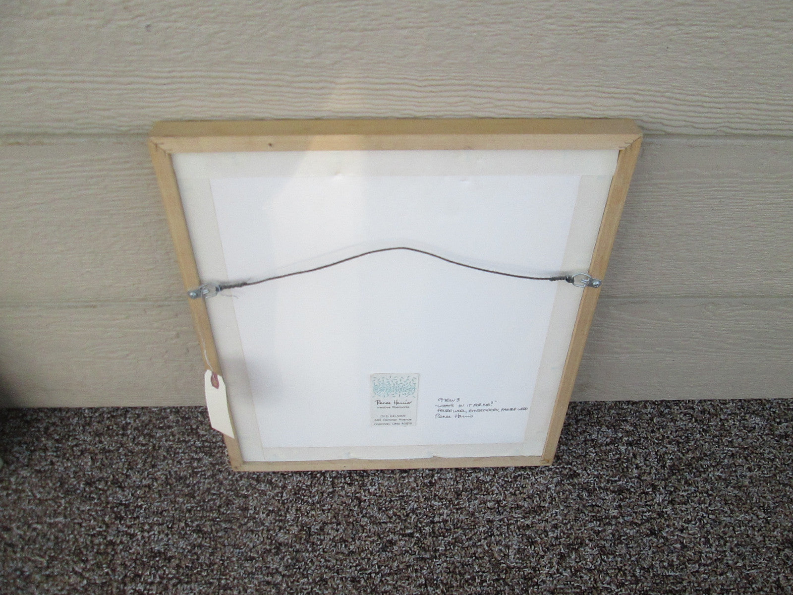 59245  Artist Signed RENEE HARRIS WHATS IN IT FOR ME needlepoint Modern Picture 