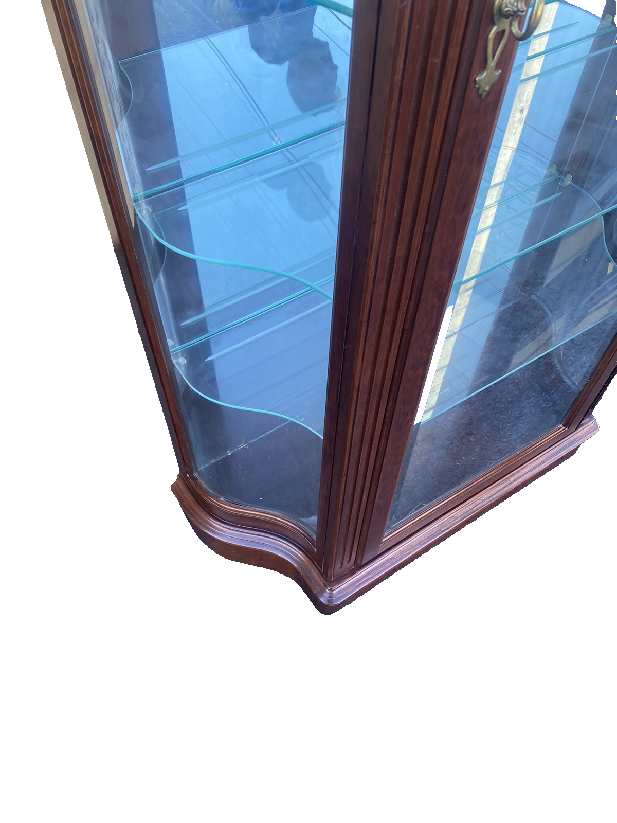 66378 Serpentine Glass Quality Curio China Cabinet