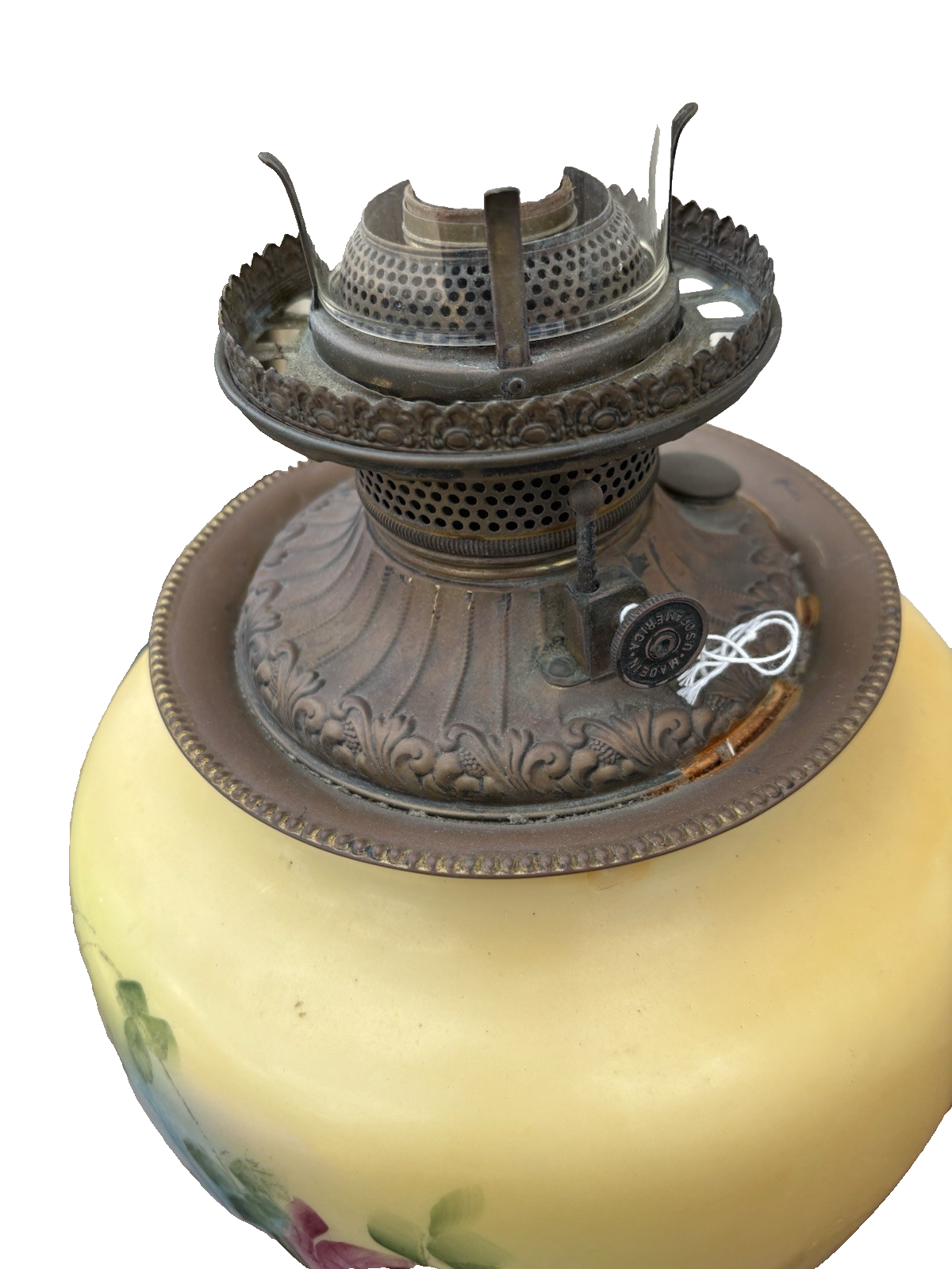 66593    Antique Victorian Gone With The Wind Electrified Oil Lamp