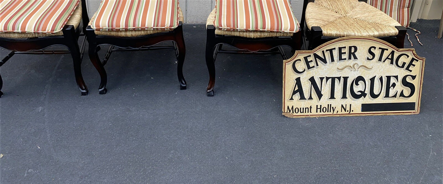 65624 Set of 4 Ebony Rush Seat Dining Chairs Chair s