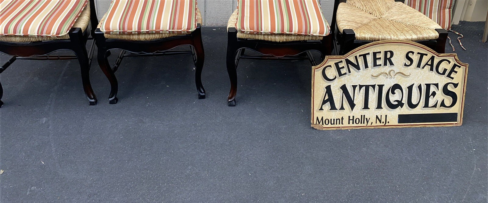 65624 Set of 4 Ebony Rush Seat Dining Chairs Chair s