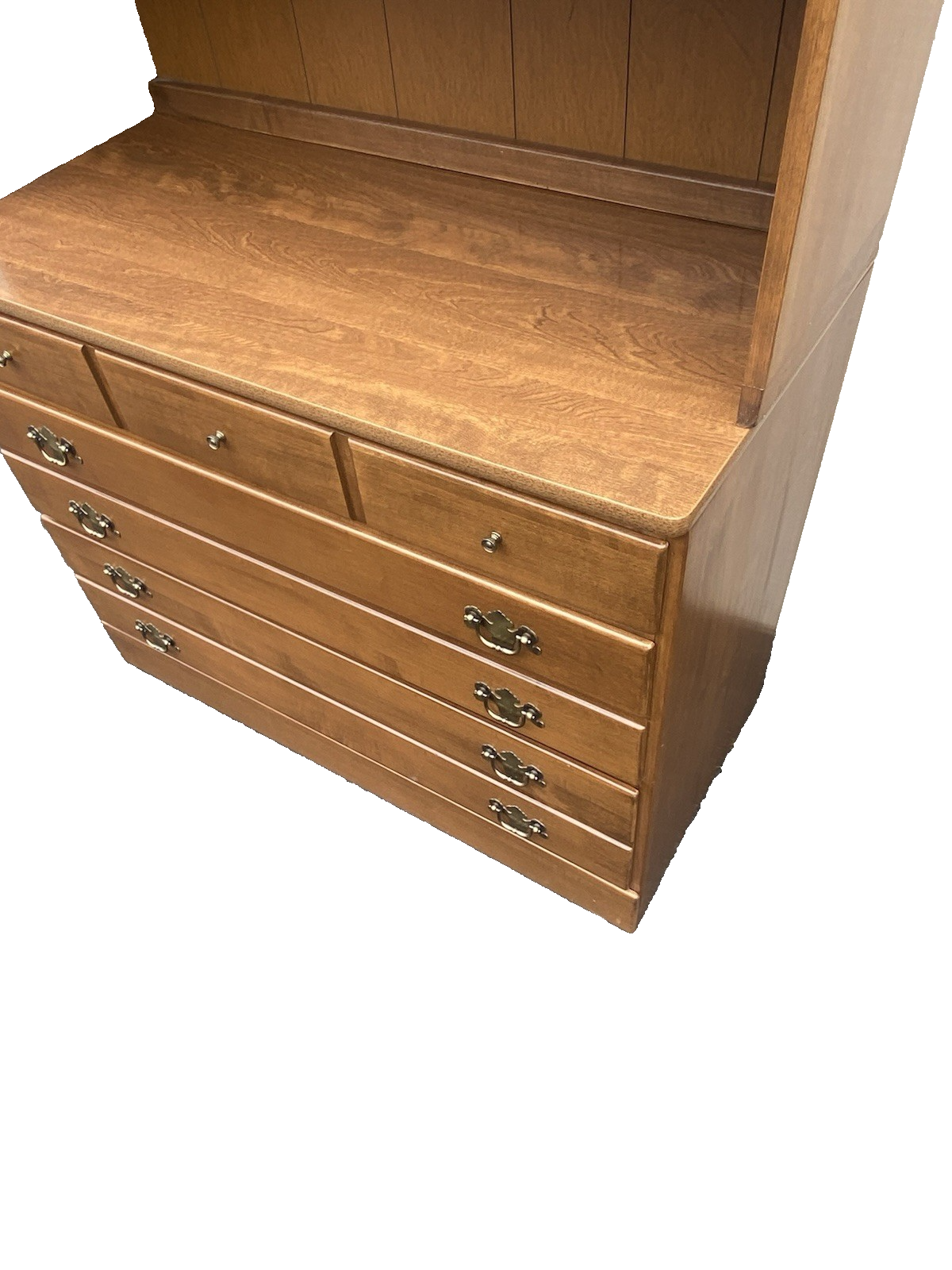 66554 Ethan Allen Maple  Cabinet with Bookcase Top