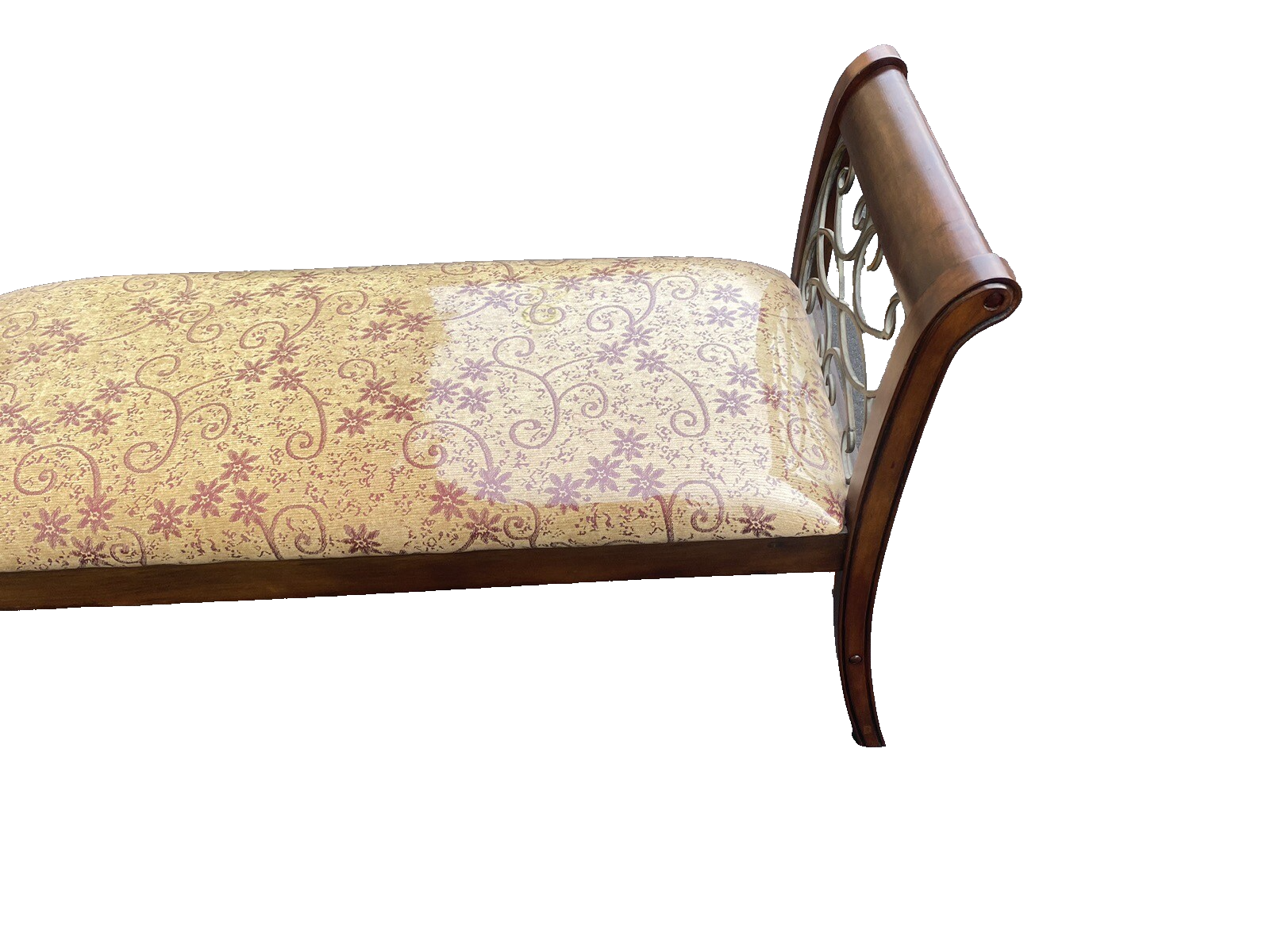 64841    Decorator Window Bench Stool with scrolled iron Sides