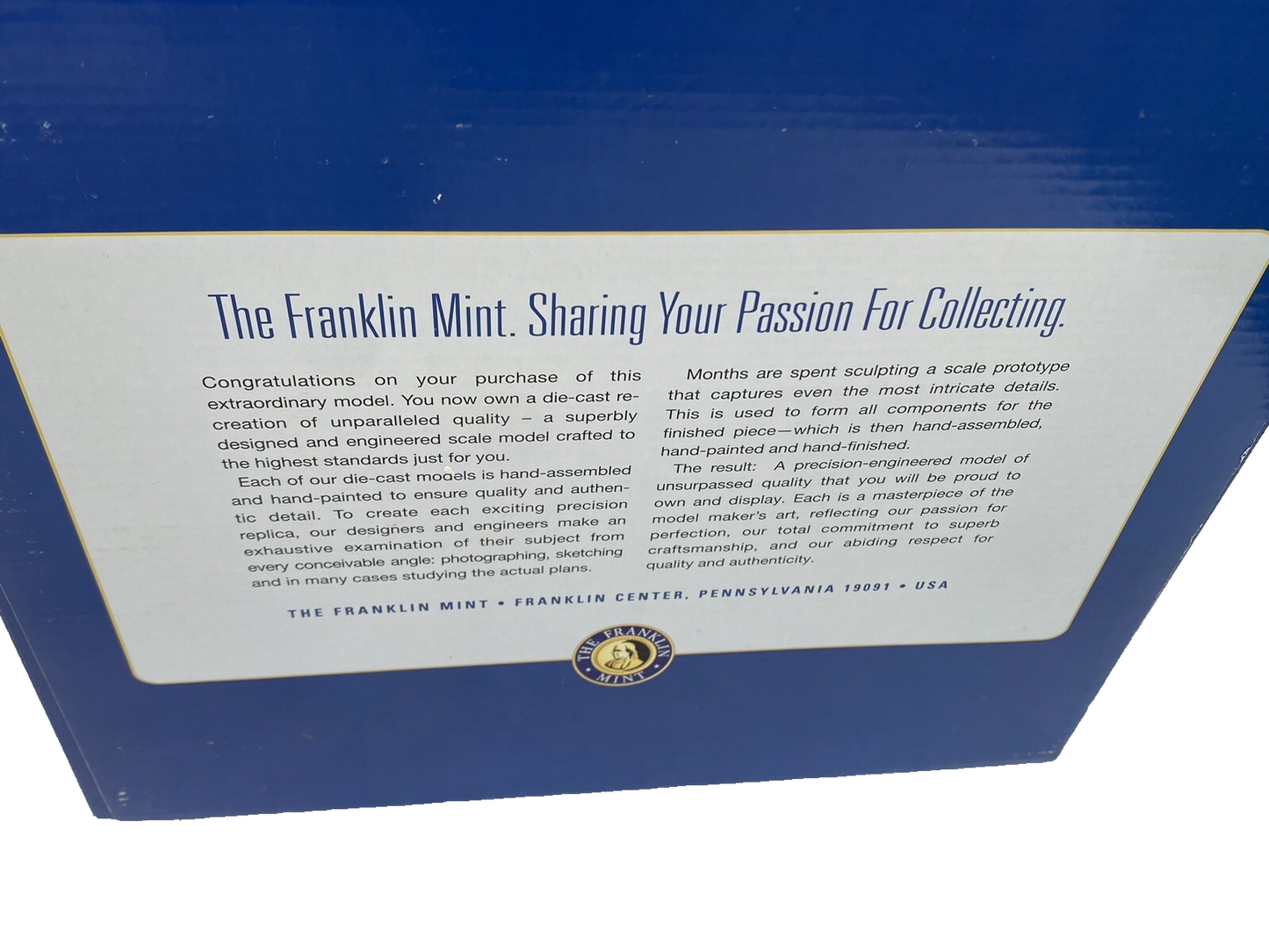 ES 61 :   FRANKLIN MINT EAST INDIA Squadron Spitfire FMTM with box