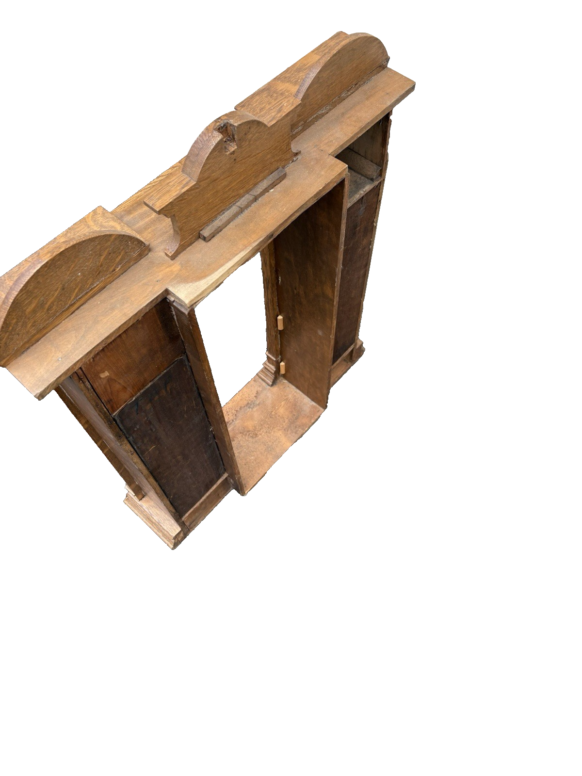 00001 Antique Oak Whatnot Wall Shelf Curio