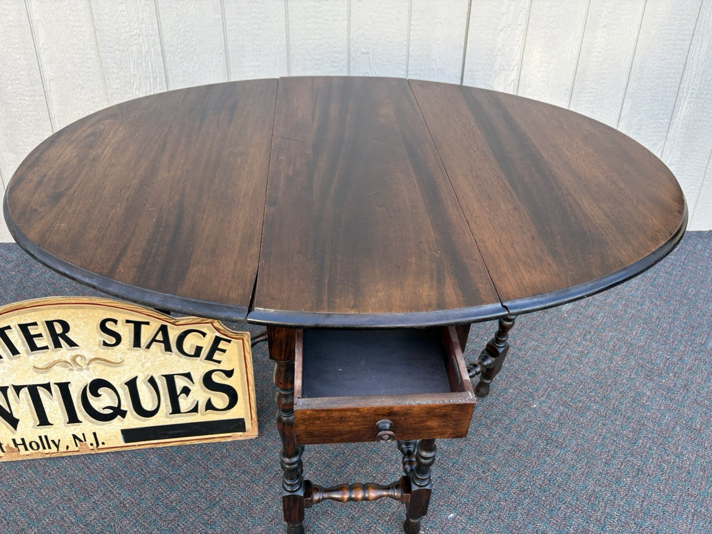 67116 Antique Mahogany Dropleaf Dining Kitchen Table