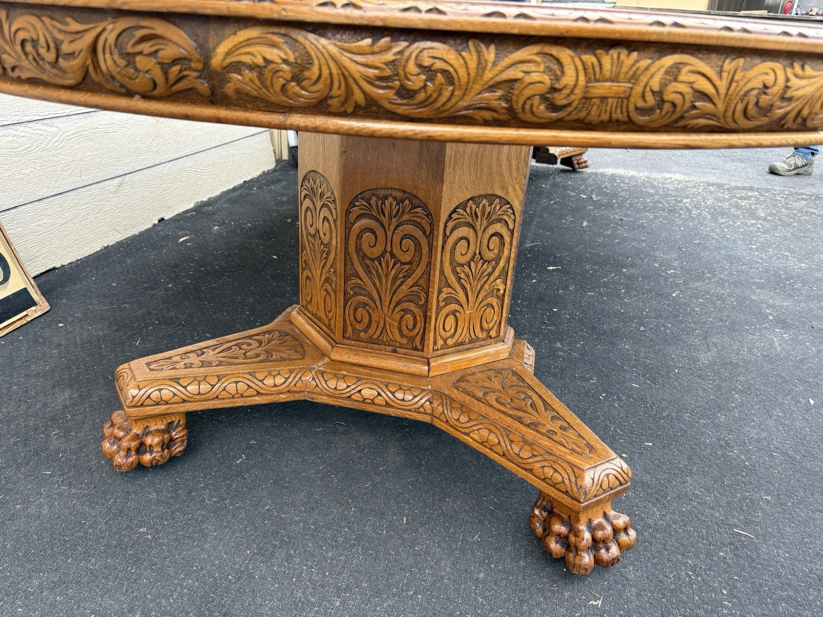 66723  Super RARE Antique Victorian Table w/ 10  Leafs Top 54" x 144"