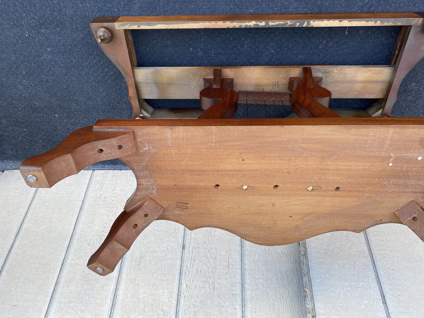 66048 + 66049   PAIR    of  Kimball ?? Marble top Console Table Stand s