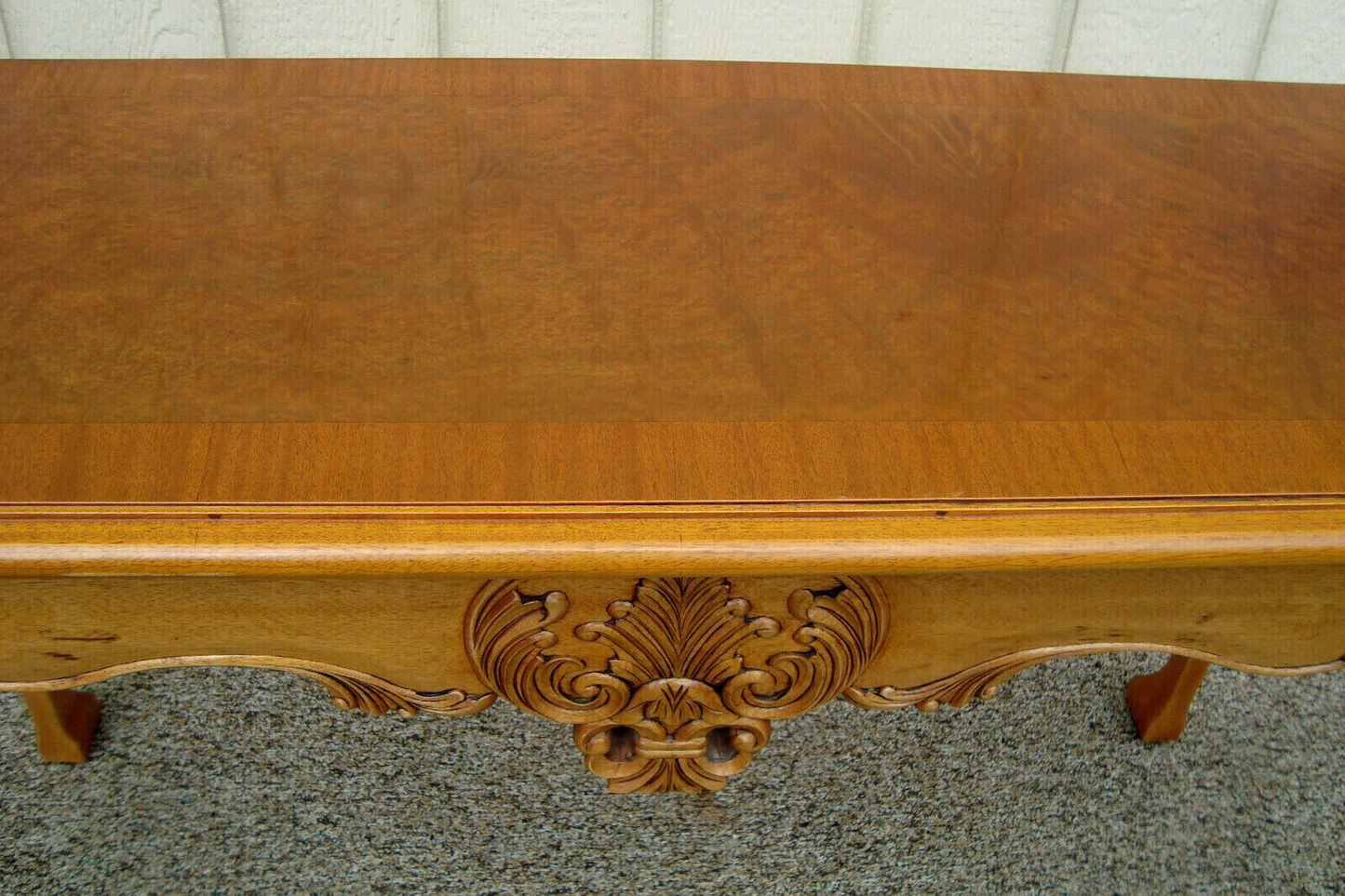 59422 Banded and Burled Mahogany Claw Foot Library Sofa Hall Table Stand