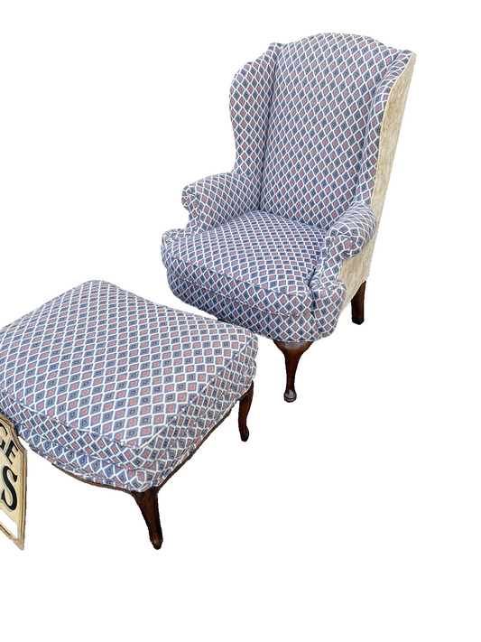 66211    WELLINGTON HALL Bergere Armchair Chair with Ottoman Stool