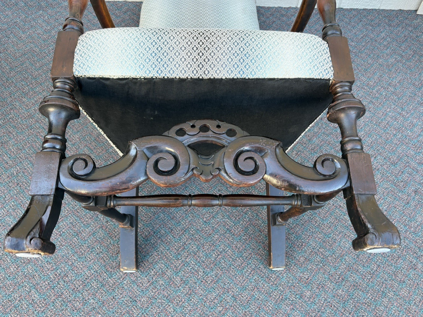 66083 PAIR Antique Throne Armchair Chair s