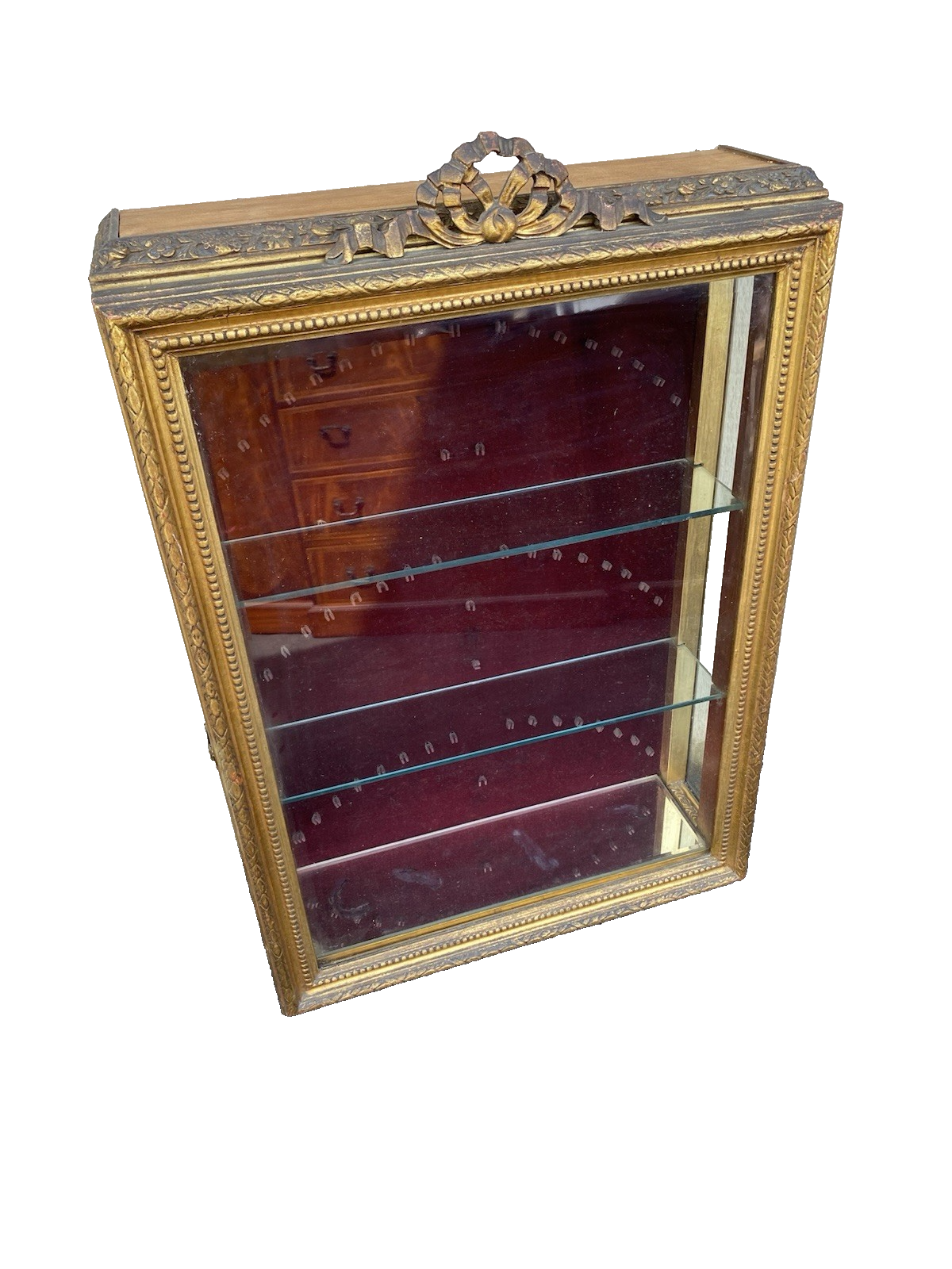 66543    Gold Decorator Whatnot Wall Shelf Spoon Holders on Back