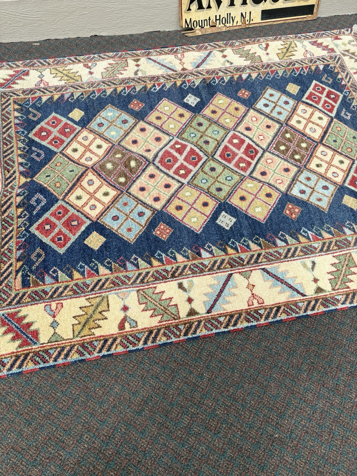 RUG 12: Oriental Wool KAZAK WEAVE TRIBAL TWO  Rug Carpet SIZE 57" x 83"