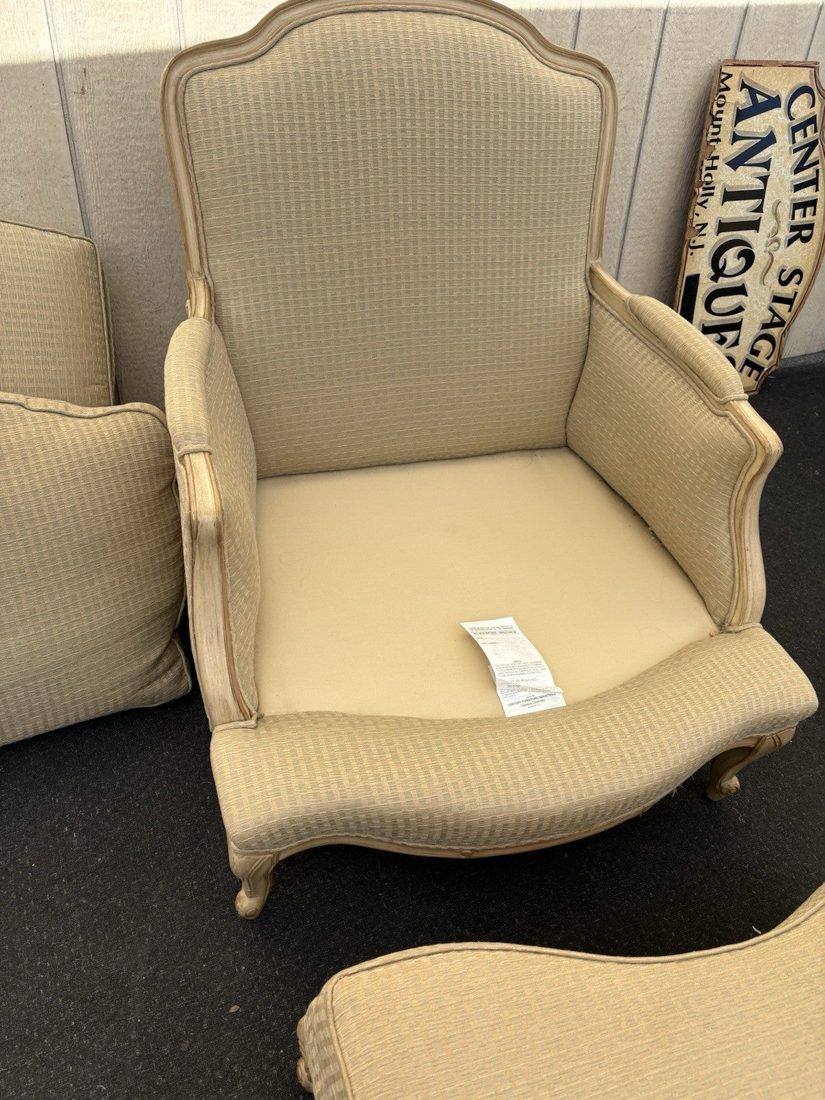 66694   CENTURY Furniture Louis XV Chair with  Stool