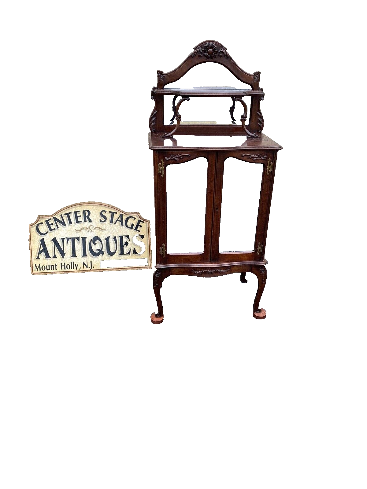 64992   Antique Victorian  Mahogany Mirrored Cabinet