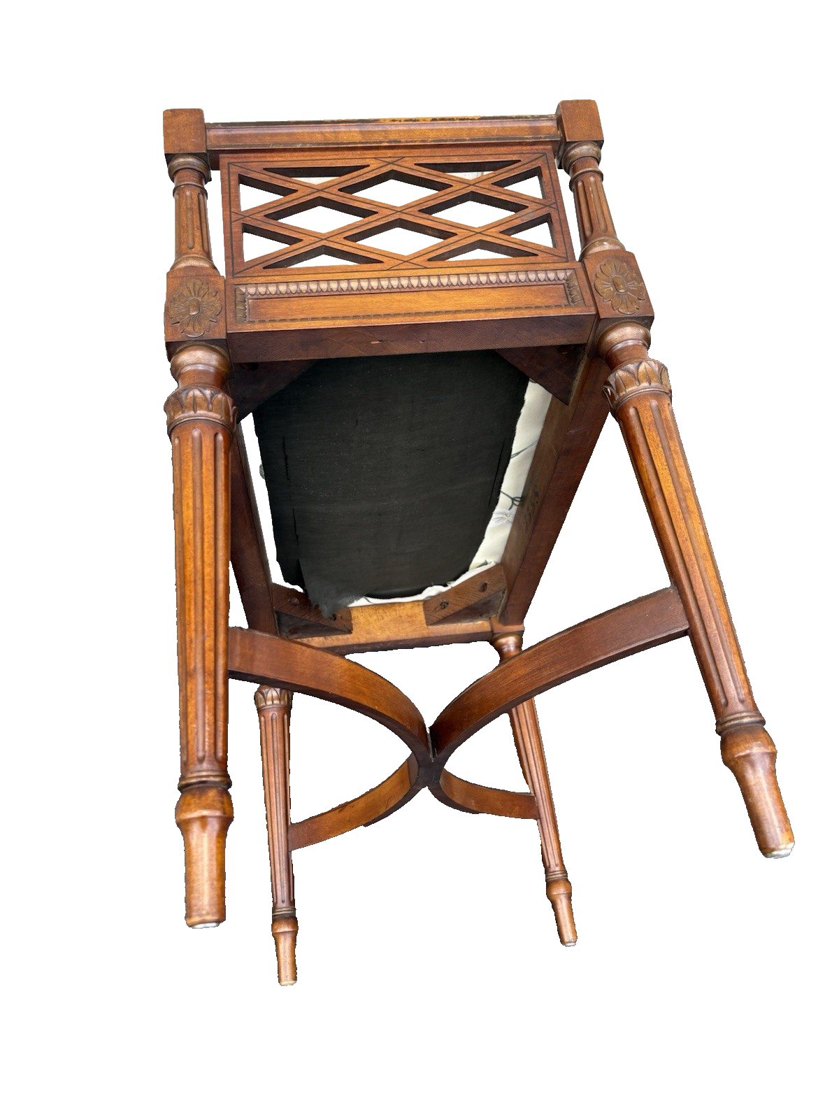 66887   Decorator Mahogany Vanity Bench Stool  XX