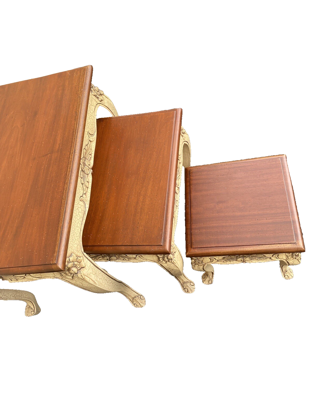 64673 Set Of 3 French Country Nesting Stacking Tables