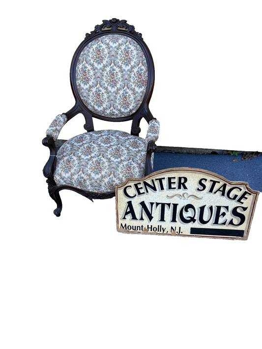 65317 Antique Walnut  Victorian Armchair Chair