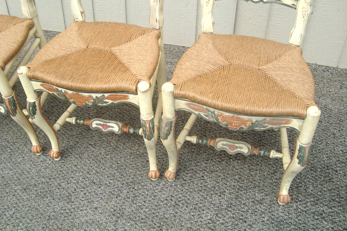 61073 Set 4 Rustic Primitive Decorator Dining Room Chairs