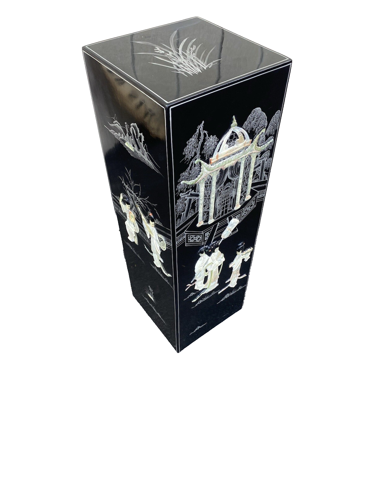 66308 Oriental Plant Pedestal Stand Lamp Table