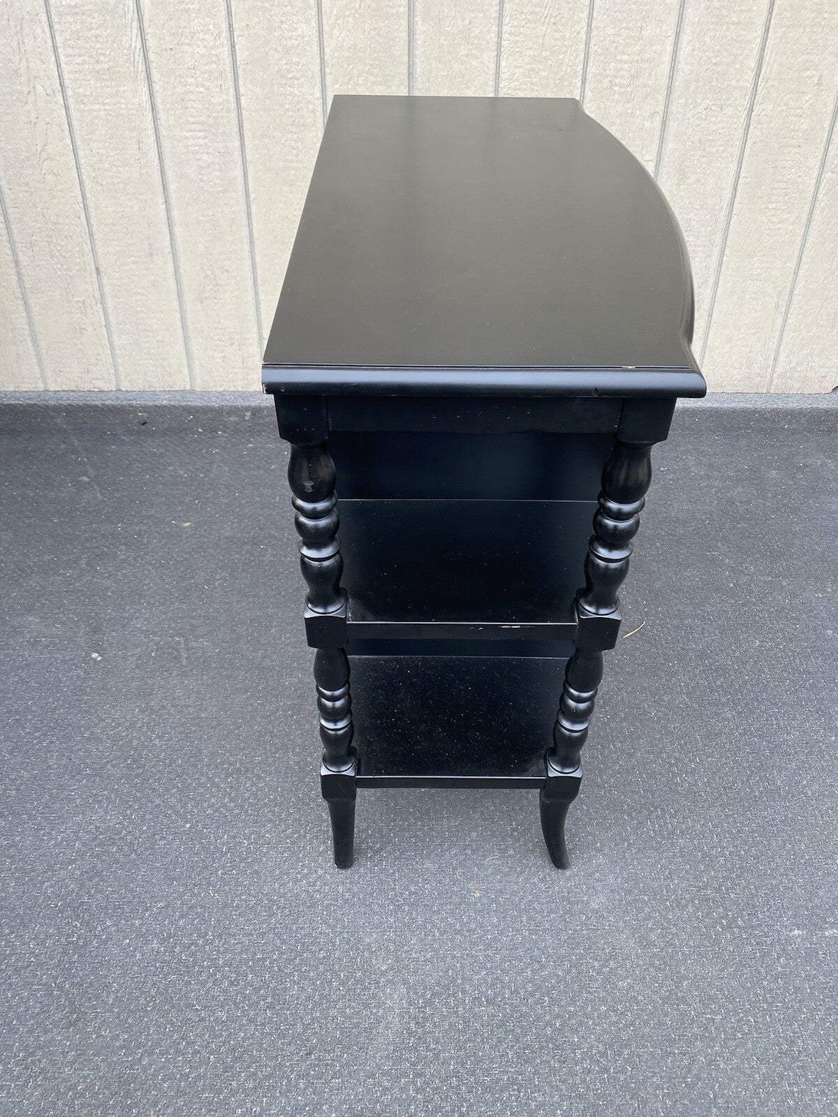 66147 Ebony Stenciled Decorator Shelf Sideboard Console Table Stand