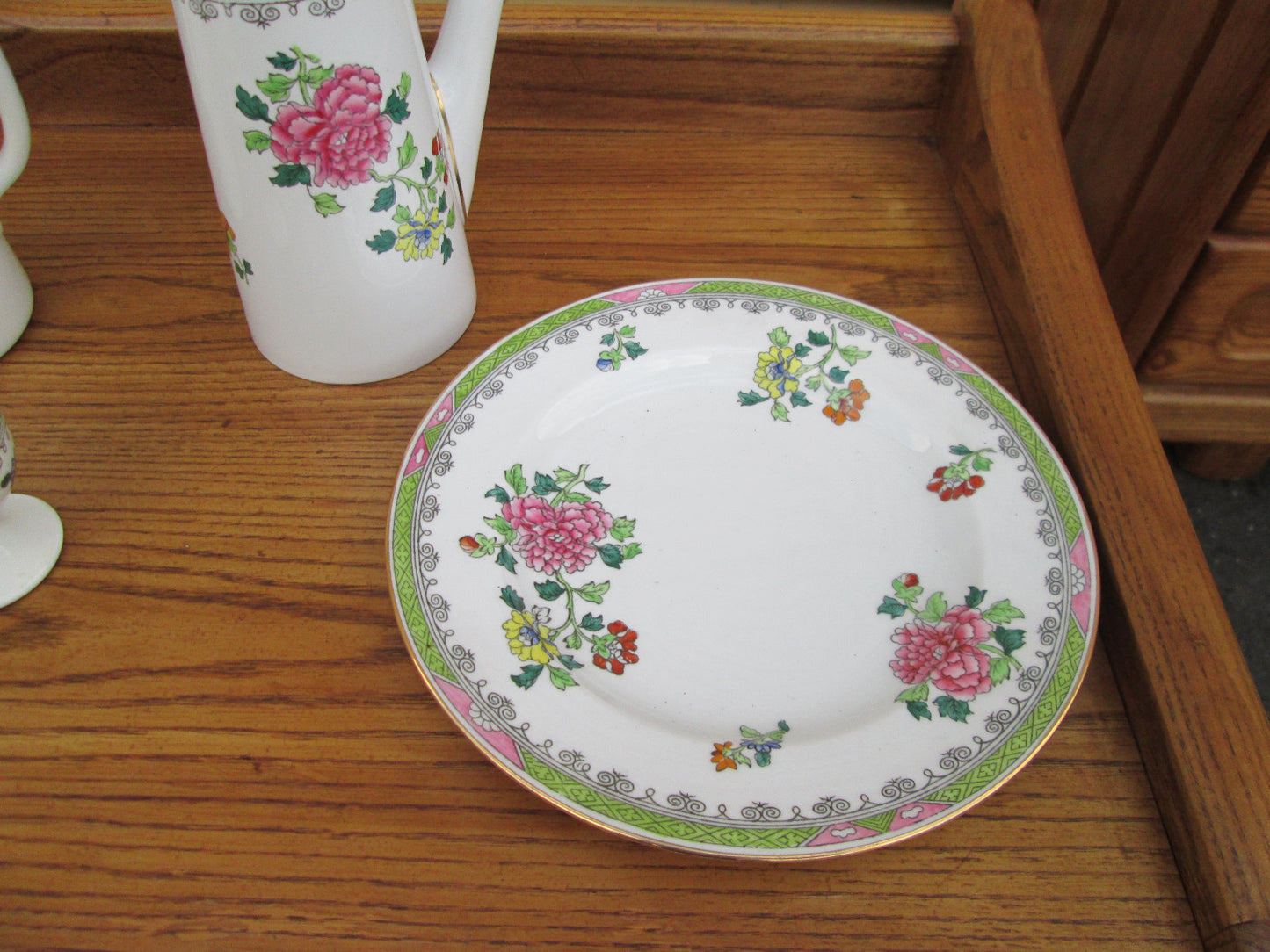 MS:  7 Pieces THOMAS GOODE LONDON SPODE COPELAND SET TEAPOT COVERED DISH CREAMER