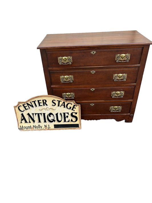 00001 Antique Victorian Mahogany  Dresser Chest
