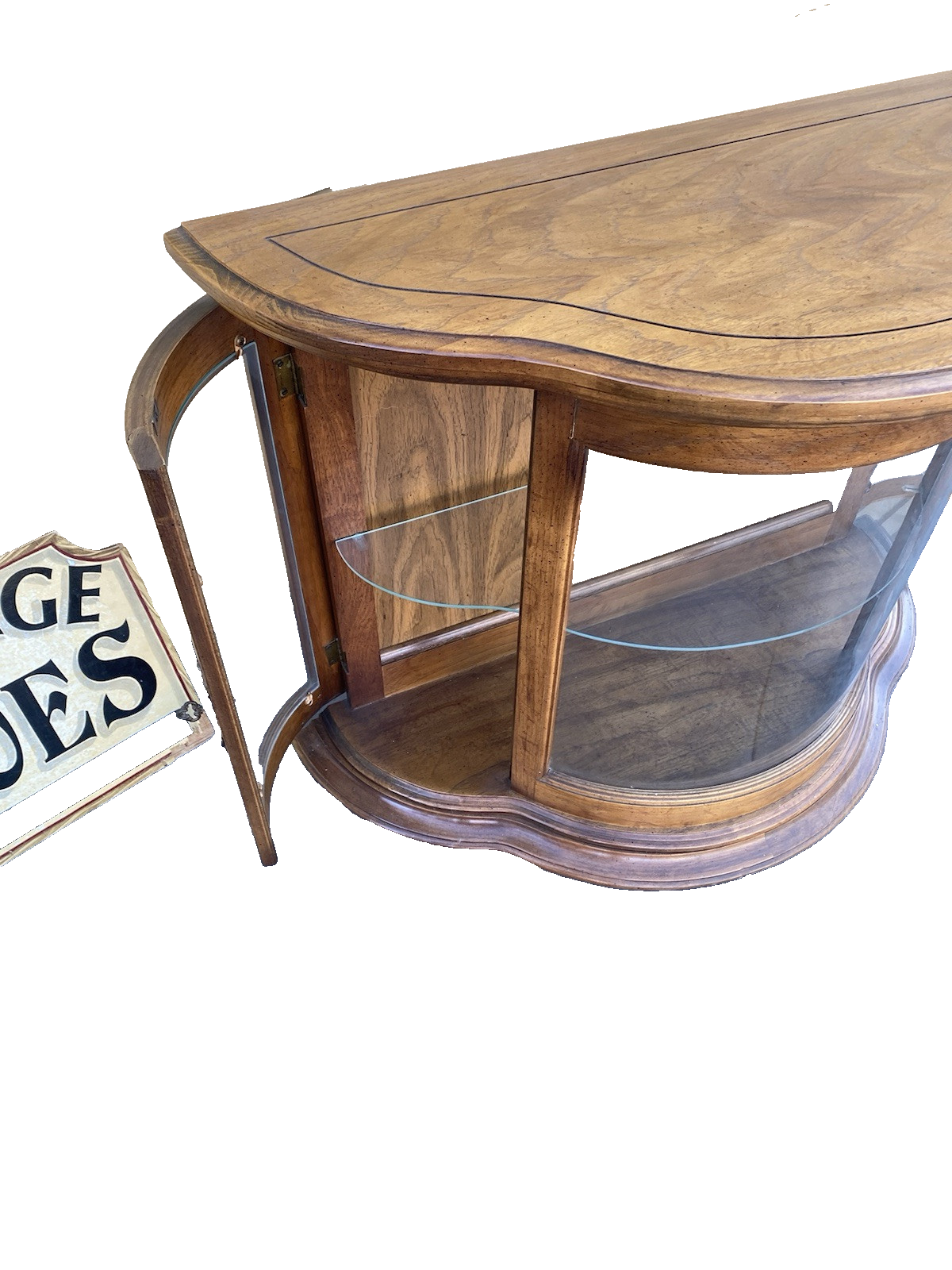 64540 Bow Glass Credenza Curio Cabinet