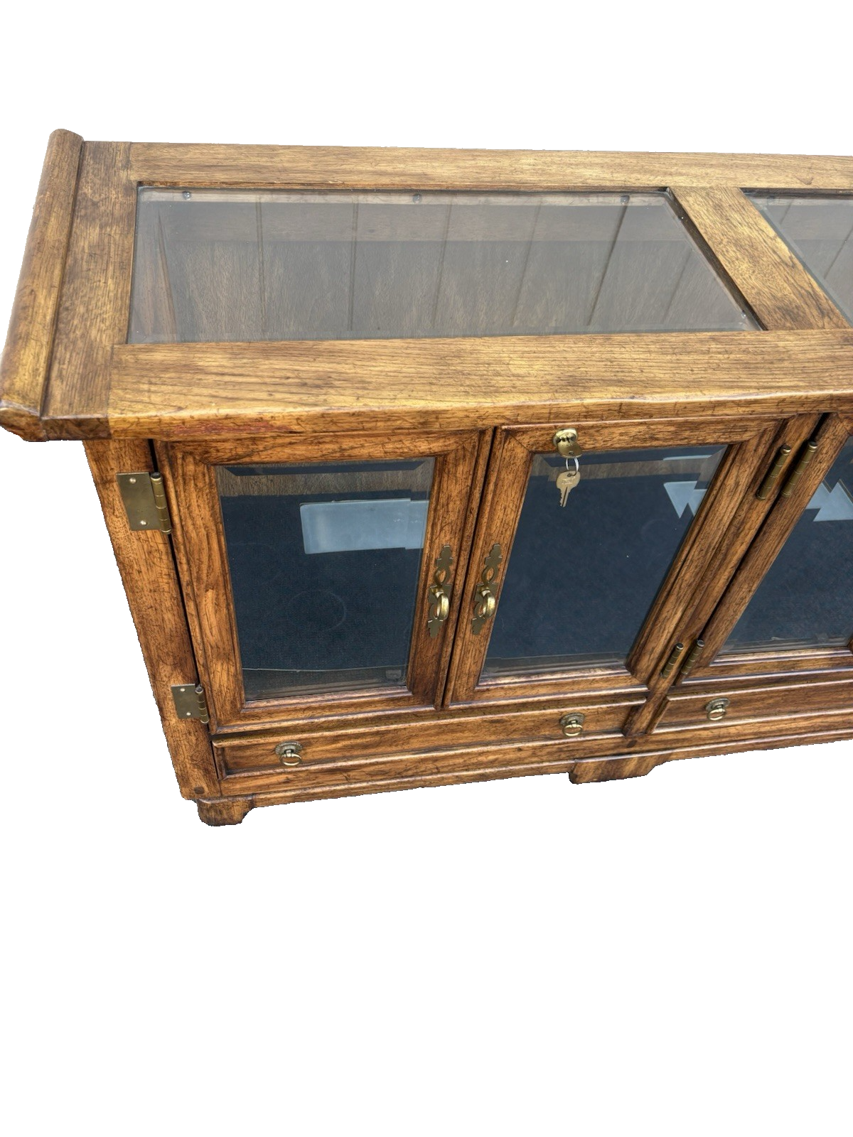 67112 American Furniture Credenza Curio with Shelf and Lights