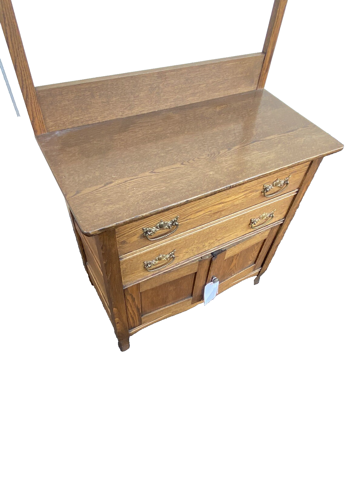 65942 Antique Victorian Oak Washstand Chest Dresser