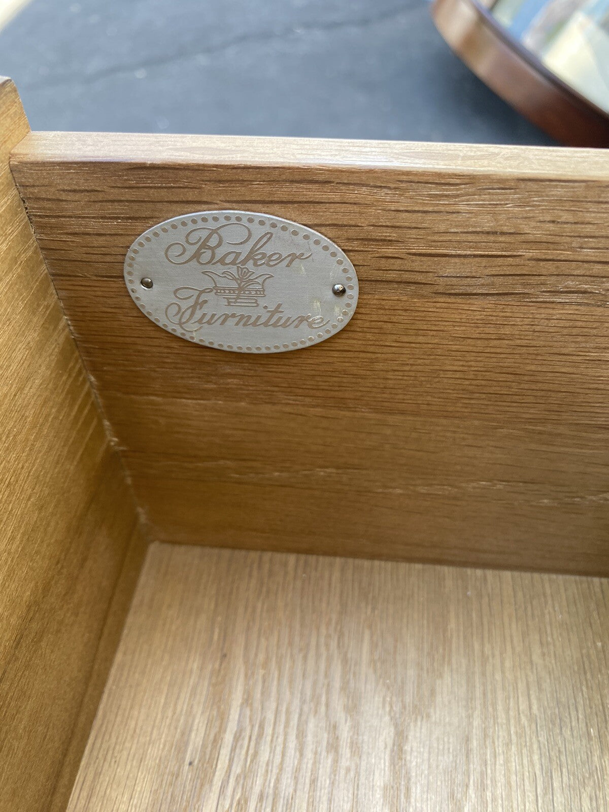 65537 Baker Furniture Oak Chest Nightstand Stand