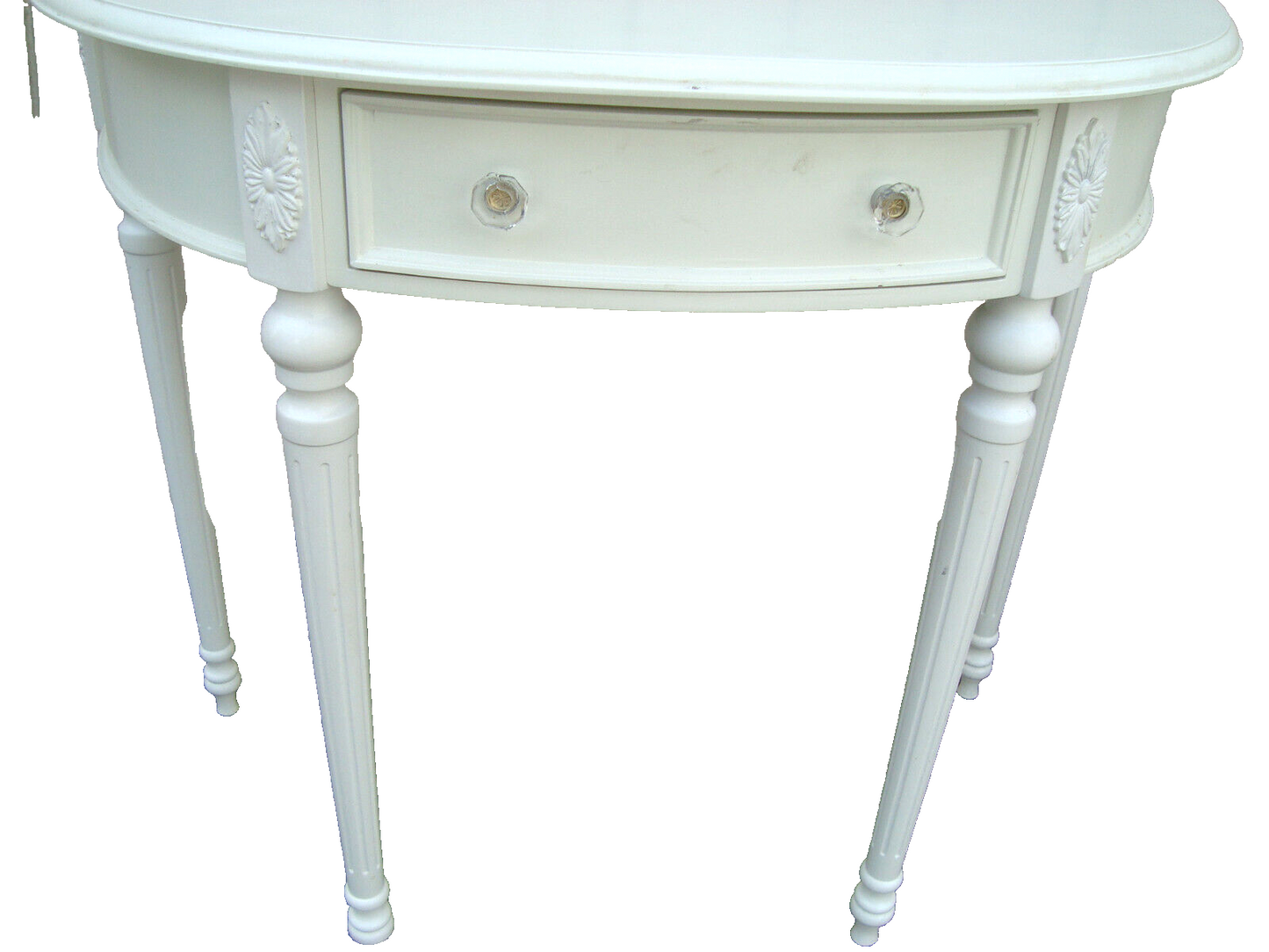 62033  White Console Hall Table Server Sideboard w/ Drawer