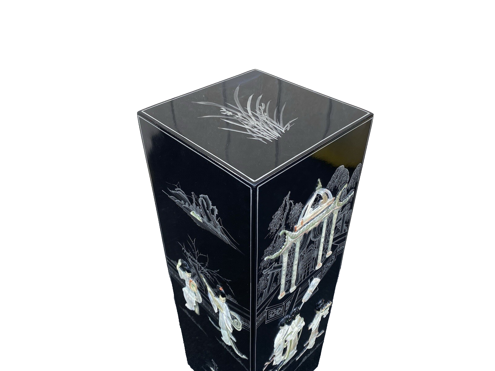 66308 Oriental Plant Pedestal Stand Lamp Table