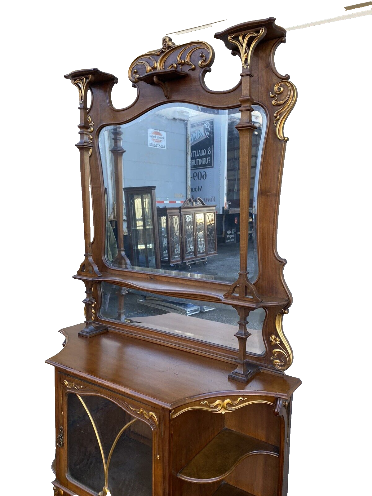 64662  Victorian Fabulous Art Nouveau Etergie Curio Cabinet Display Cabinet