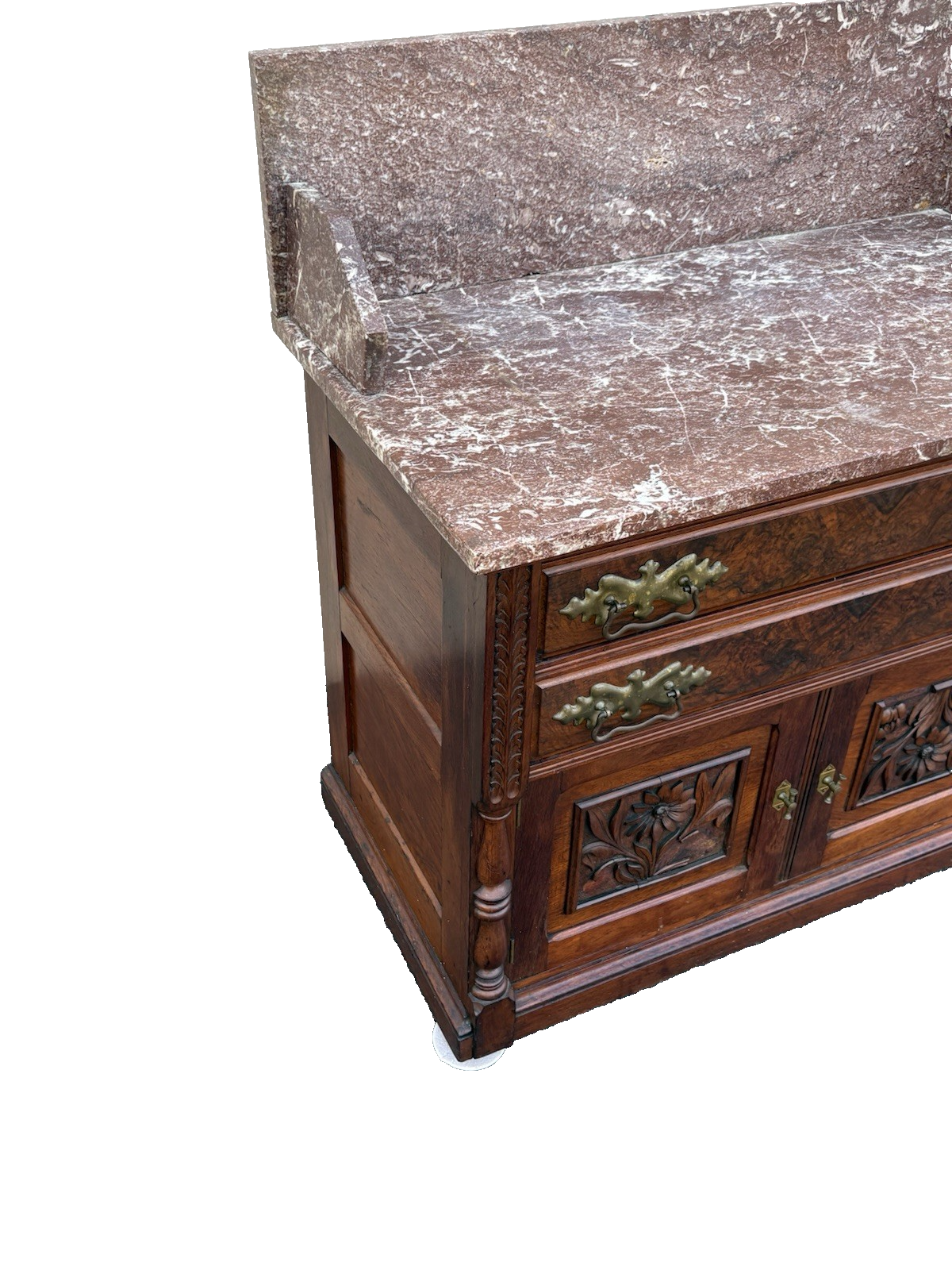 66900  Antique Victorian Mahogany Hand Carved Washstand Dresser