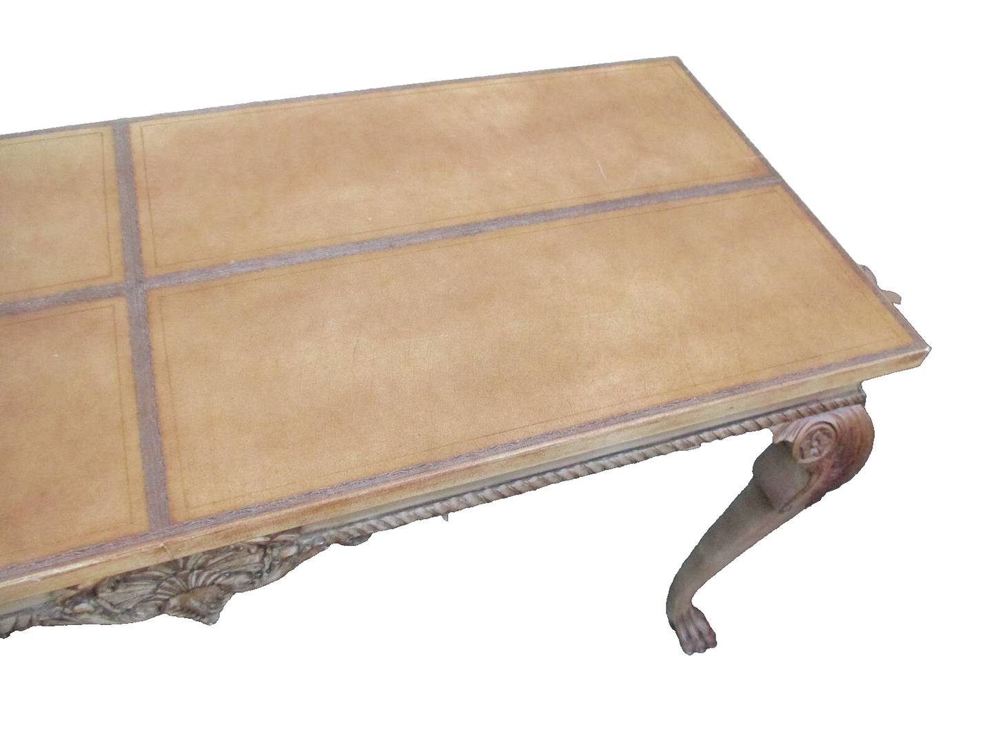 63923 Leather Top Decorator Console Hall Table Sideboard Server