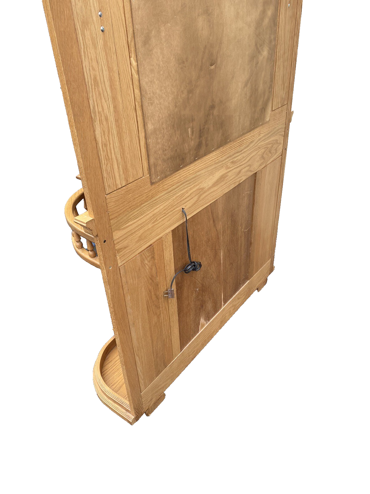 64774  Oak Hall Seat Hat Rack Umbrella Stand Curio