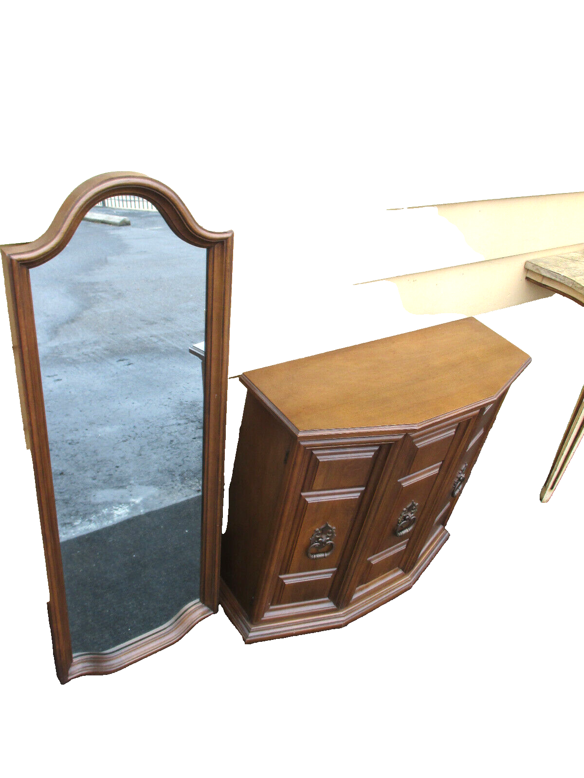 51039 QUALITY Maple Console Hall Table Stand with Mirror