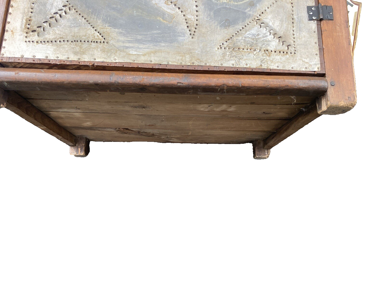 64589 Antique Pie Safe Punched Tin Horse Design