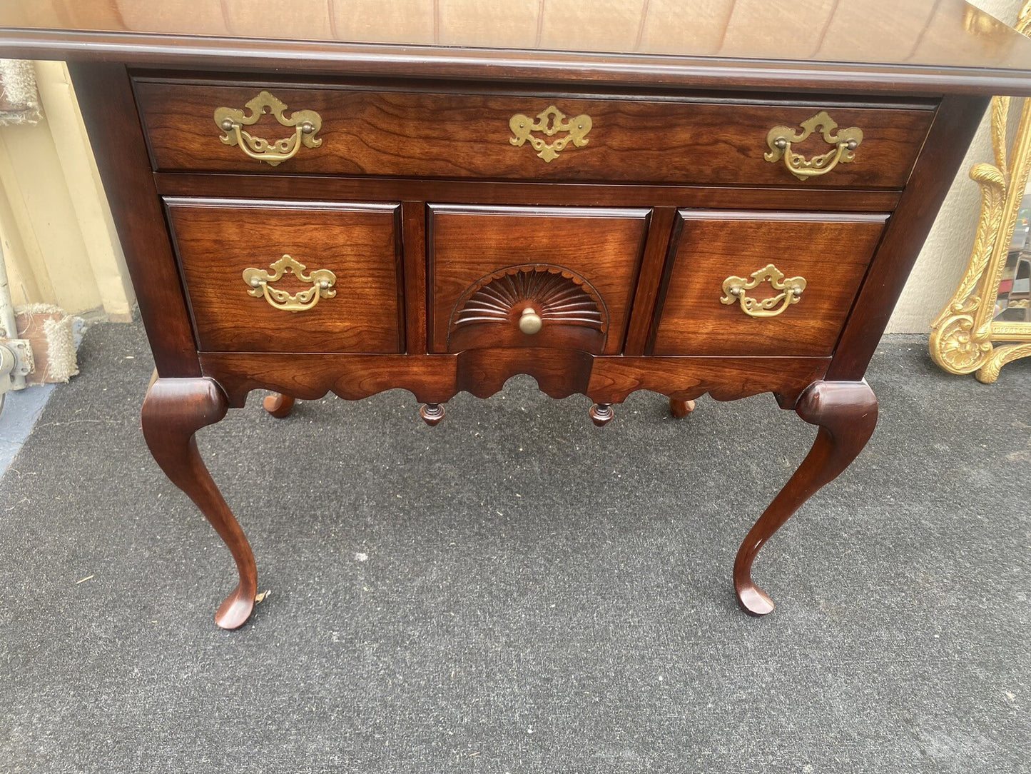 65740 Mahogany Queen Anne Low Boy Dresser Chest