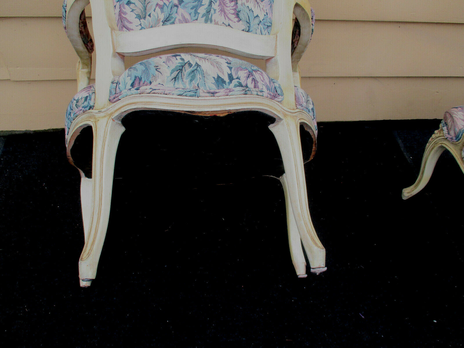 50924 Pair French Country Style Bergere Armchair Chairs 