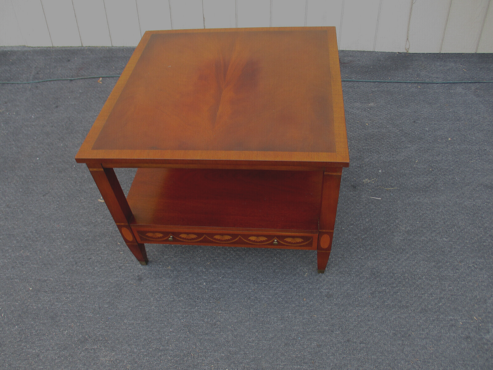 63289 Banded Mahogany Lamp Table Stand With Drawer