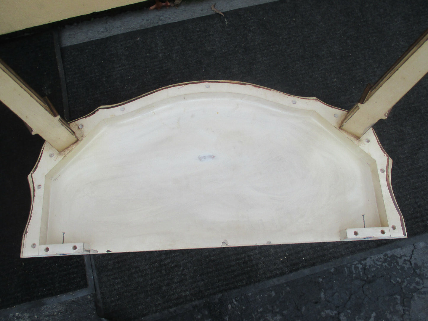 52535 Mid Century WOOD  Decorator Console Wall Table Stand